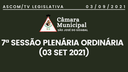 7ª Sessão Plenária Ordinária (03/09/2021)